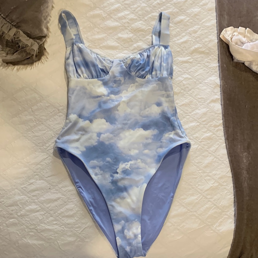 We Wore What one piece. Size small. Cloud pattern. Never worn